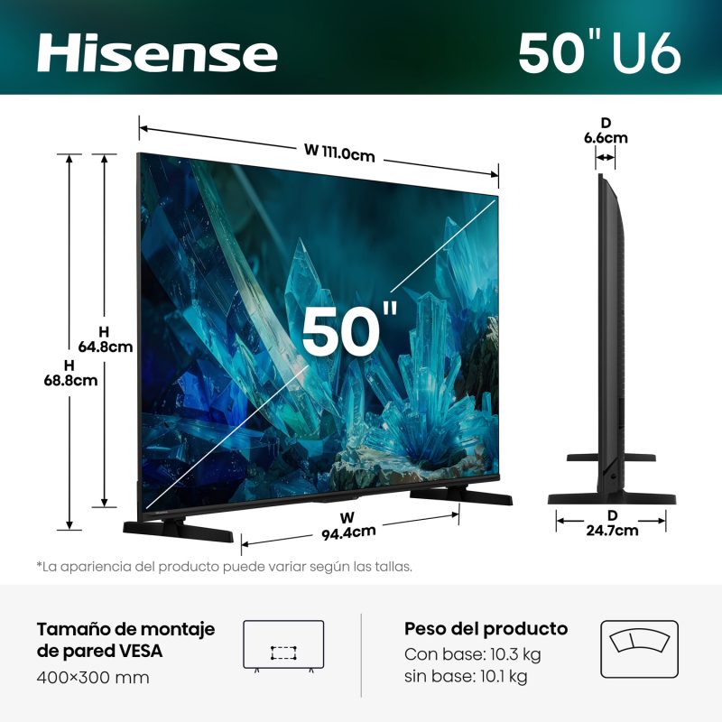 Hisense Smart TV 50" Mini LED UHD 4K 50U6ESV - Image 3